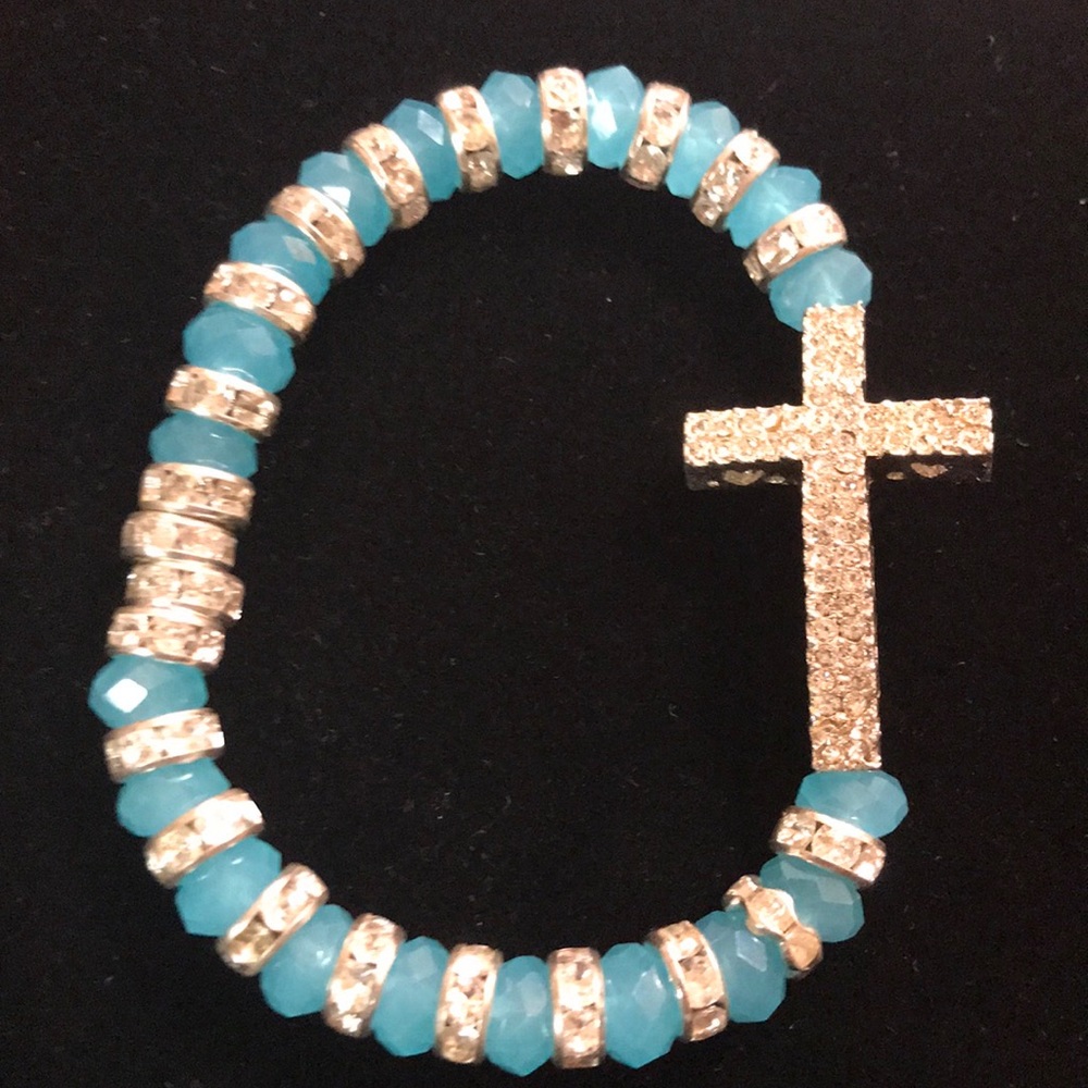 Rhinestone Cross Bracelet